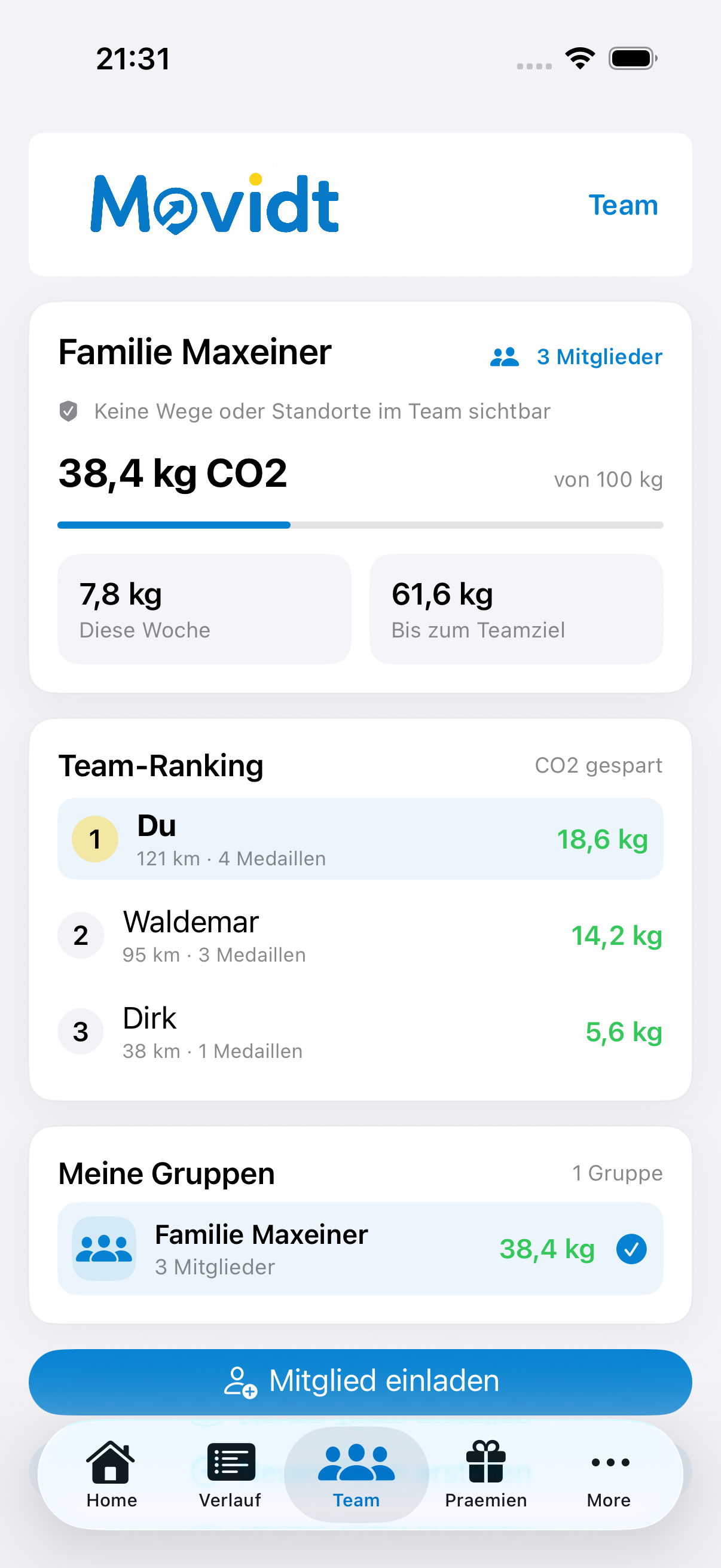 Movidt App: Gemeinsam weiter